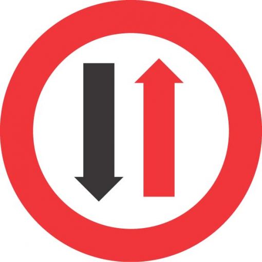 Vorschriftszeichen § 52/5 „Wartepflicht bei Gegenverkehr“ | Baustellenverkehrszeichen, Straßenverkehrszeichen
