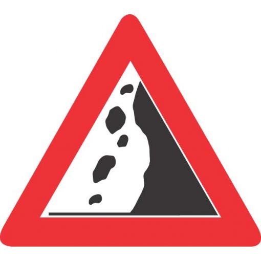 Gefahrenzeichen § 50/10b „Steinschlag“ | Baustellenverkehrszeichen, Straßenverkehrszeichen