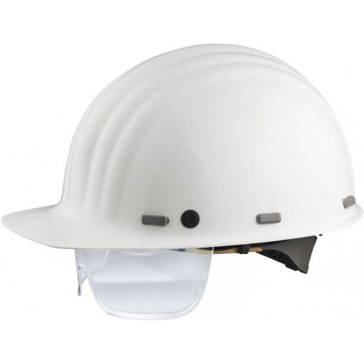 Industrieschutzhelm BOP mit integriertem Augenschutz, mit Drehverschluss | Bauhelme, Industrieschutzhelme