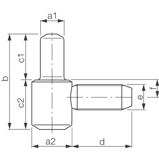 Standard-Bandunterteil 30-16-M18, Gr. 16 | Türbänder