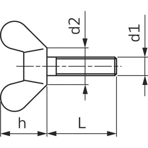 Flügelschrauben runde Flügelform, DIN 316, Polyamid 6.6 | Metrische Schrauben