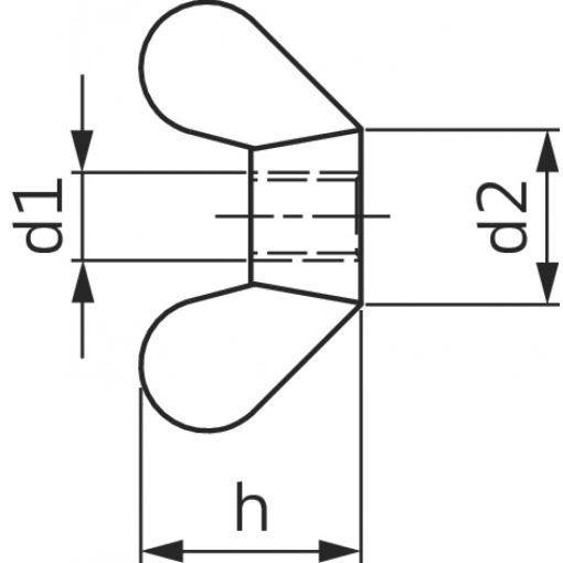 Flügelmuttern runde Flügelform, DIN 315, Edelstahl A2 | Sonderformen