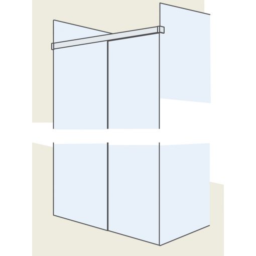 Beschlagsgarnitur Hawa Banio 40 GF für zweite Glaswand | Glasschiebetürbeschläge