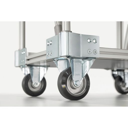 Transport-Bockrolle ESD Stahl mit breiter Anschraubplatte | Bodenelemente