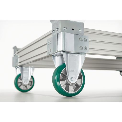 Transport-Bockrolle Stahl mit breiter Anschraubplatte | Bodenelemente