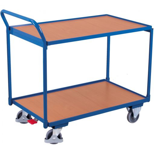 Tischwagen EasySTOP® mit 2 Ladeflächen, Griff hochstehend | Transportgeräte