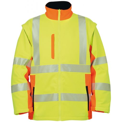 Warnschutz-Softshell-Jacke mit abnehmbaren Ärmeln | Warnschutzkleidung