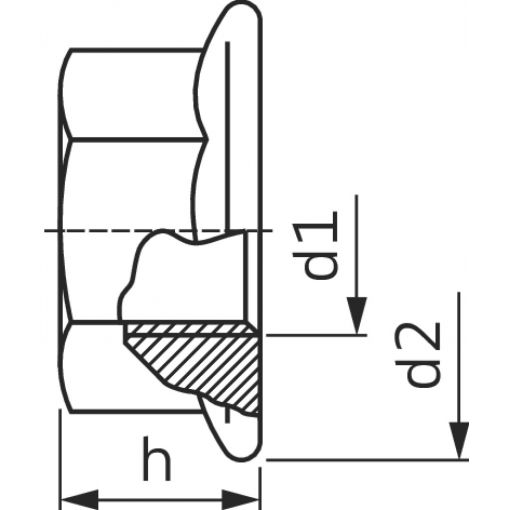 Sechskant-Flanschmuttern, DIN 6927, Stahl 8, verzinkt | Sicherungsmuttern