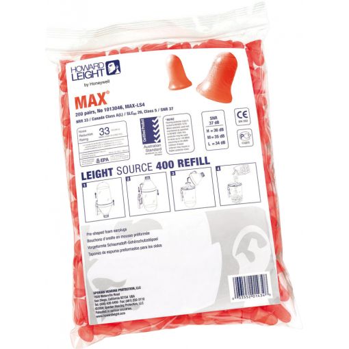 Nachfüllpackung Gehörschutzstöpsel Max® für Spender Leight Source 400 | Gehörschutz
