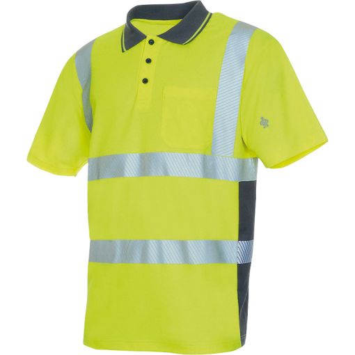 Warnschutz-Polo-Shirt LeiKaTex® BRIGHT LINE | Warnschutzkleidung