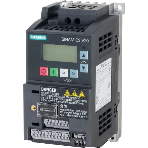 Frequenzumrichter SINAMICS V20, einphasig, 200–240 V AC, mit EMV-Filter | Frequenzumrichter