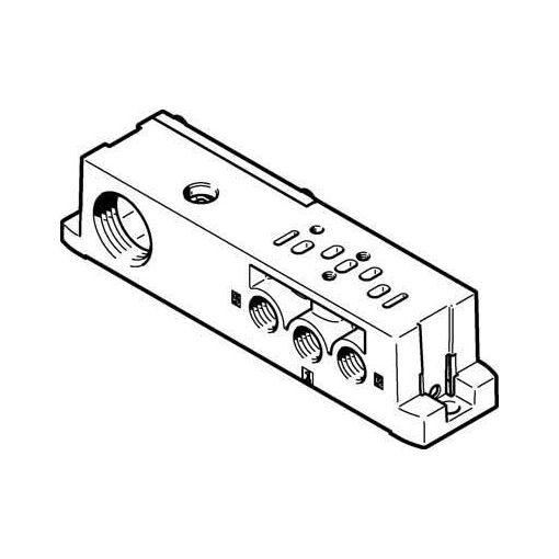 Einzelanschlussplatte VABS-S4, elektrischer Anschluss mit Kabelklemmen, Festo | Zubehör für Ventile