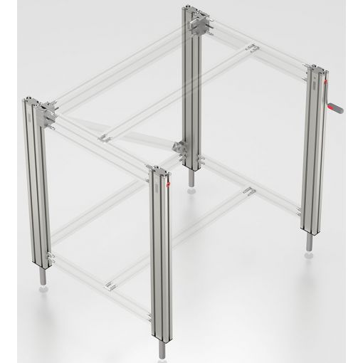 Tischsäulensatz 8 80x40 K, kurbelbetrieben höhenverstellbar | Arbeitstische