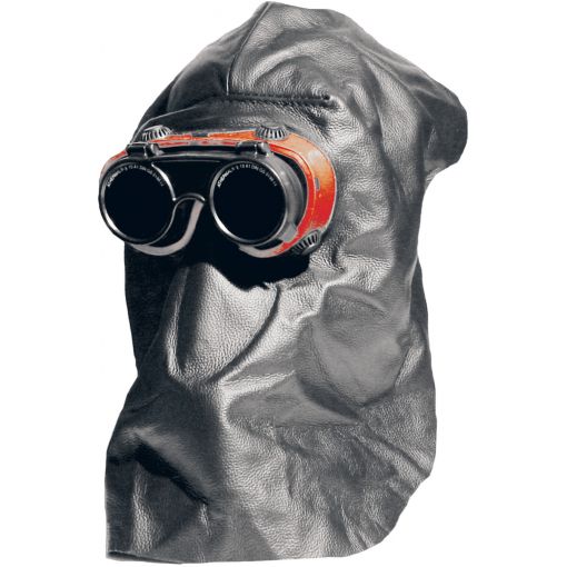 Ledermaske mit Schutzbrille, offen | Schweißhelme, Schweißmasken
