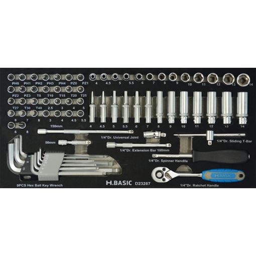 Werkzeugmodul H.Basic, Steckschlüssel 1/4&quot; | Werkstattwagen, Montagerollen