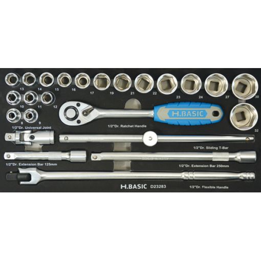 Werkzeugmodul H.Basic, Steckschlüssel 1/2&quot; | Werkstattwagen, Montagerollen