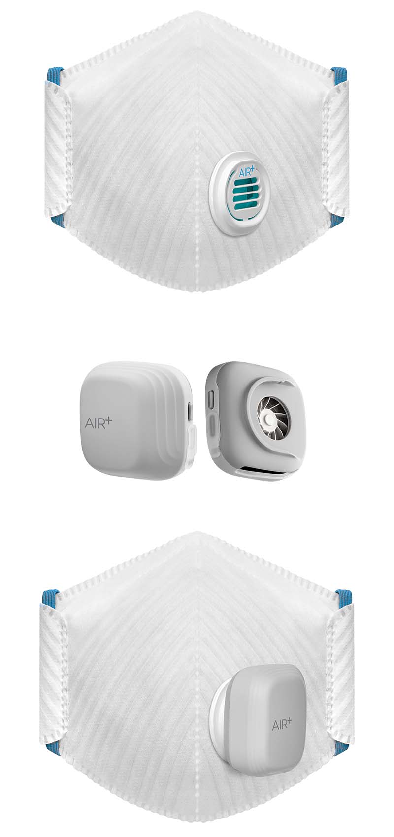 Air+ ActivePro Feinstaubmaske mit und ohne Ventilator