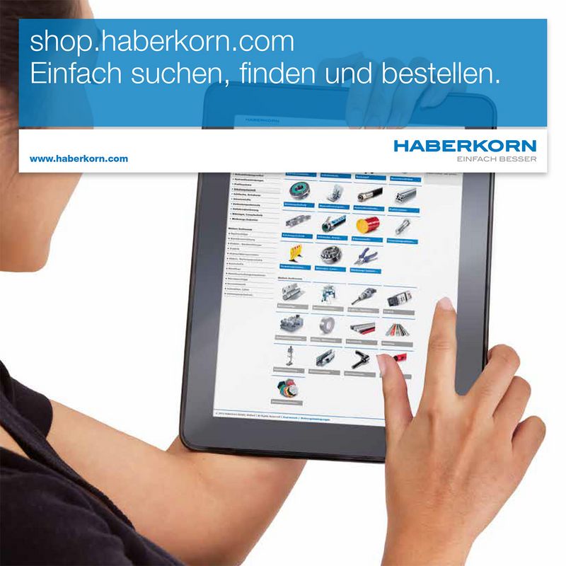 Die E-Shop Vorteile auf einem Blick im Haberkorn E-Shop-Folder