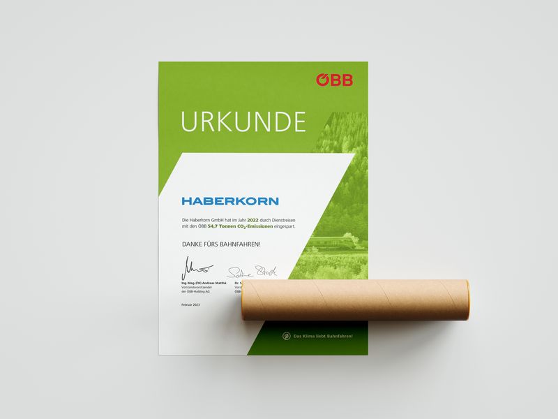 Mockup von Urkunde Haberkorn ÖBB